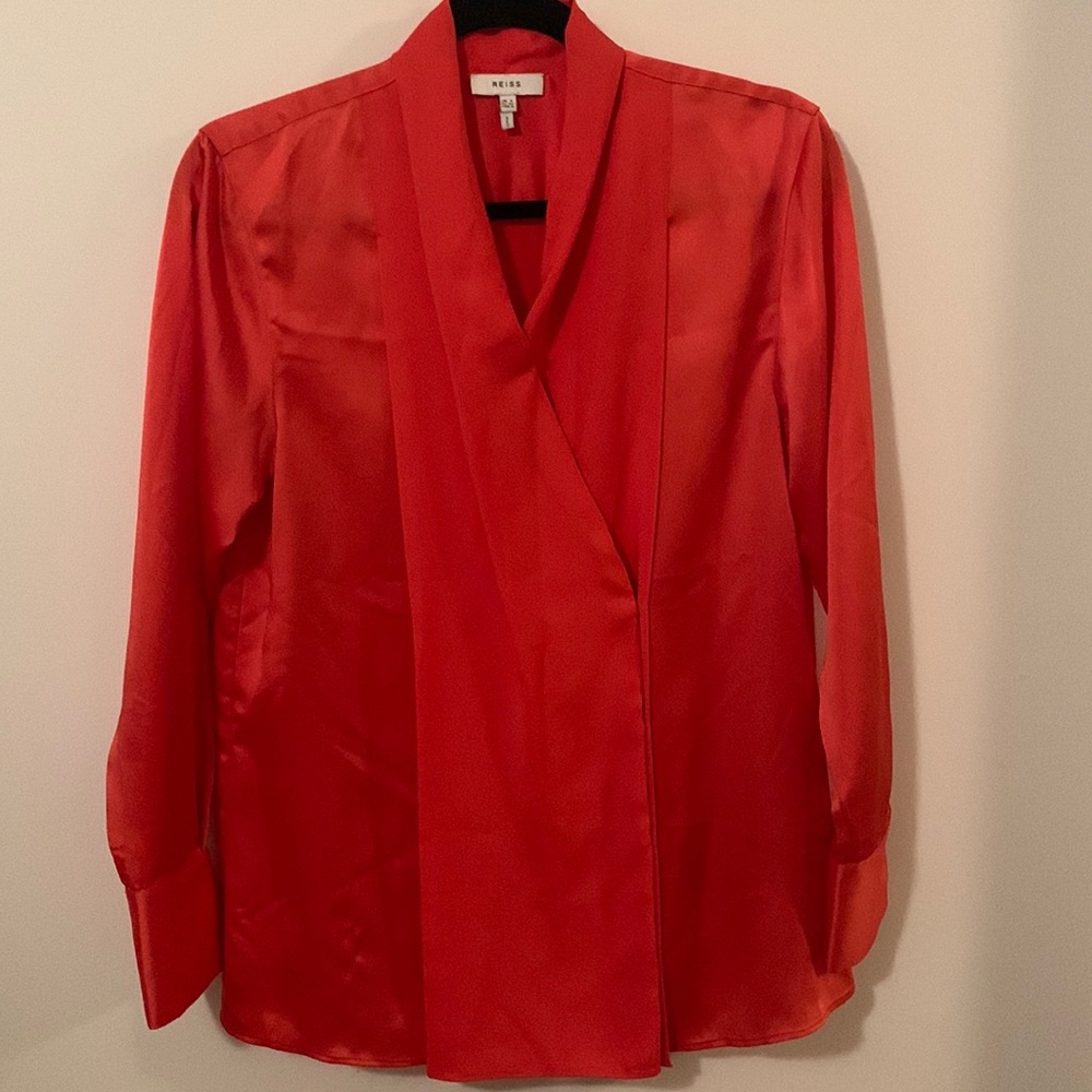 Reiss Red Drapes Blouse